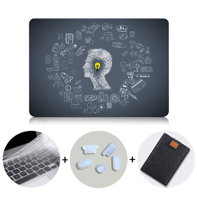 Laptop Case For Apple Macbook Air Pro Retina 11 12 13 15 Touch bar Light Bulb Printed Cover for mac book 12 inch Hard Case