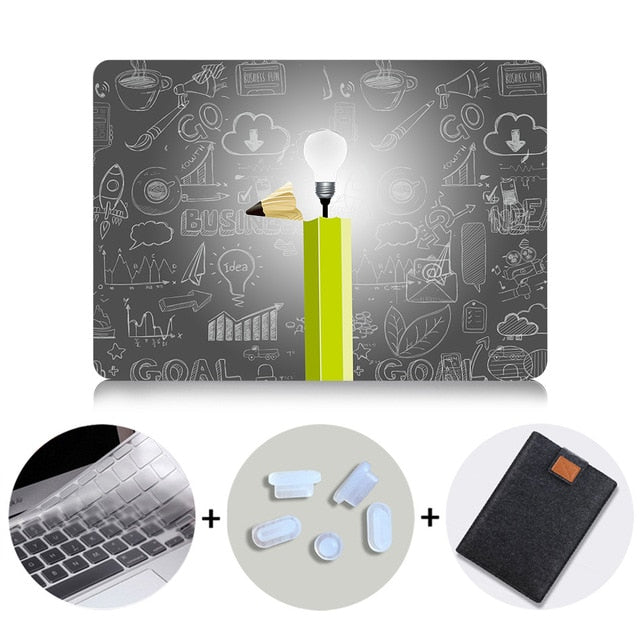Laptop Case For Apple Macbook Air Pro Retina 11 12 13 15 Touch bar Light Bulb Printed Cover for mac book 12 inch Hard Case
