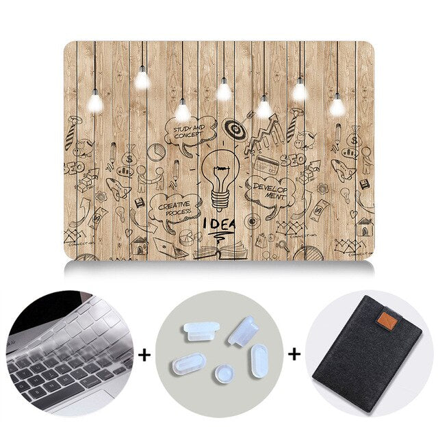 Laptop Case For Apple Macbook Air Pro Retina 11 12 13 15 Touch bar Light Bulb Printed Cover for mac book 12 inch Hard Case
