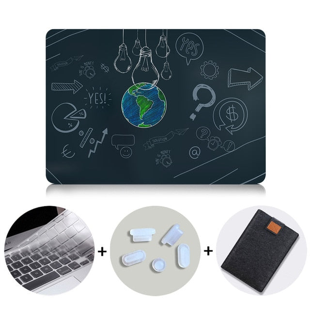Laptop Case For Apple Macbook Air Pro Retina 11 12 13 15 Touch bar Light Bulb Printed Cover for mac book 12 inch Hard Case