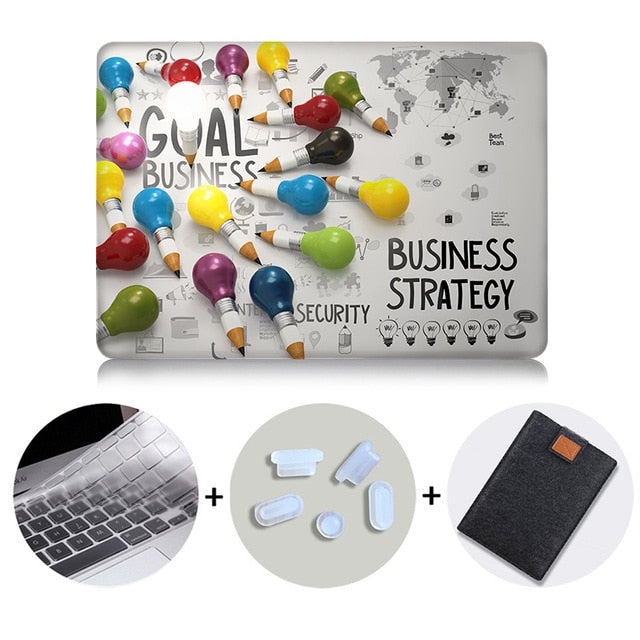 Laptop Case For Apple Macbook Air Pro Retina 11 12 13 15 Touch bar Light Bulb Printed Cover for mac book 12 inch Hard Case