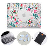 Flower Crystal Case For Macbook Air Pro Retina 11 12 13 15 Floral Hard Cover For mac book Pro 13.3 inch Laptop Bag Sleeve