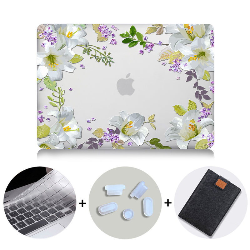 Flower Crystal Case For Macbook Air Pro Retina 11 12 13 15 Floral Hard Cover For mac book Pro 13.3 inch Laptop Bag Sleeve