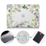 Flower Crystal Case For Macbook Air Pro Retina 11 12 13 15 Floral Hard Cover For mac book Pro 13.3 inch Laptop Bag Sleeve