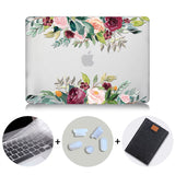 Flower Crystal Case For Macbook Air Pro Retina 11 12 13 15 Floral Hard Cover For mac book Pro 13.3 inch Laptop Bag Sleeve