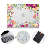 Flower Crystal Case For Macbook Air Pro Retina 11 12 13 15 Floral Hard Cover For mac book Pro 13.3 inch Laptop Bag Sleeve