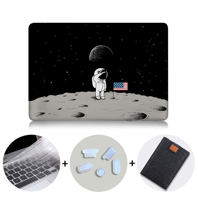 Astronaut Case For Macbook Air Pro Retina 11 12 13 15 16 inch With Touch Bar Laptop Sleeve 2019 Hard Cover + Keyboard Cover