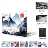 Ink Painting Hard Case For Macbook Air 11 13.3 Pro 13 15 Retina Laptop Sleeve for Apple mac book Cover 12 inch Laptop Bag