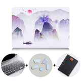 Ink Painting Hard Case For Macbook Air 11 13.3 Pro 13 15 Retina Laptop Sleeve for Apple mac book Cover 12 inch Laptop Bag