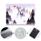 Ink Painting Hard Case For Macbook Air 11 13.3 Pro 13 15 Retina Laptop Sleeve for Apple mac book Cover 12 inch Laptop Bag