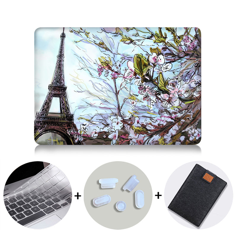 Eiffel Tower Case For Macbook Air Pro Retina 11 12 13 15 Hand Painted Cover For Mac book 13.3 inch Touch Bar Laptop Sleeve