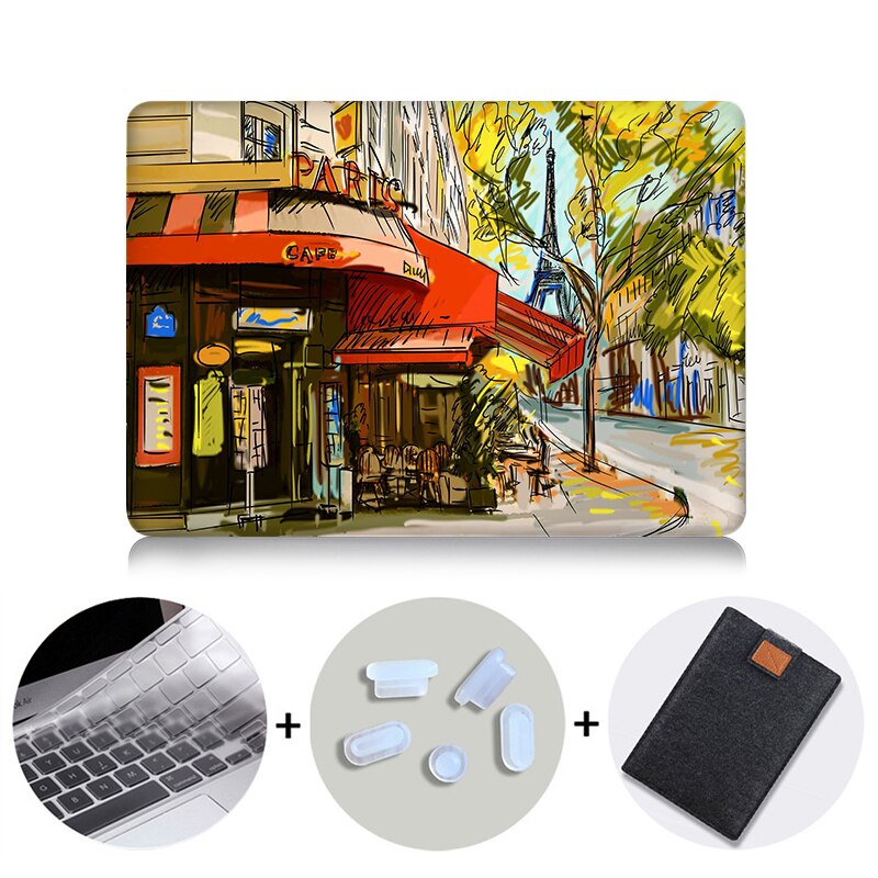 Eiffel Tower Case For Macbook Air Pro Retina 11 12 13 15 Hand Painted Cover For Mac book 13.3 inch Touch Bar Laptop Sleeve