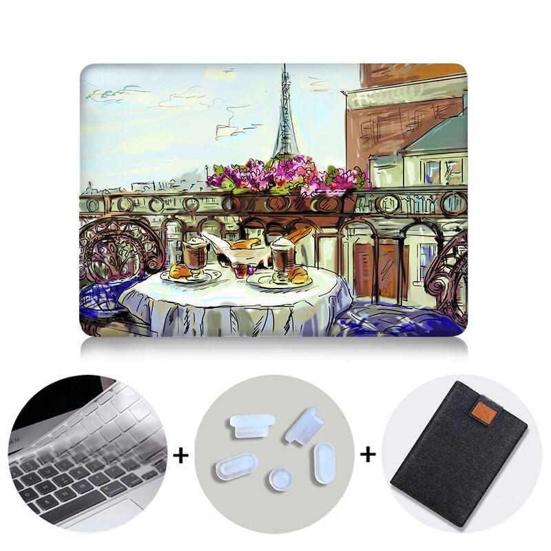 Eiffel Tower Case For Macbook Air Pro Retina 11 12 13 15 Hand Painted Cover For Mac book 13.3 inch Touch Bar Laptop Sleeve