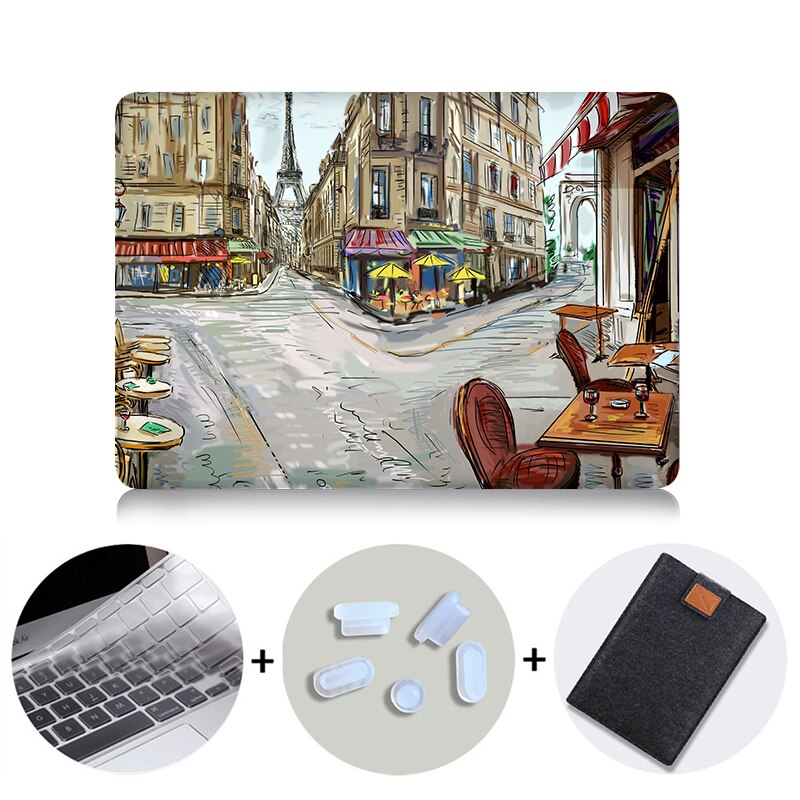 Eiffel Tower Case For Macbook Air Pro Retina 11 12 13 15 Hand Painted Cover For Mac book 13.3 inch Touch Bar Laptop Sleeve