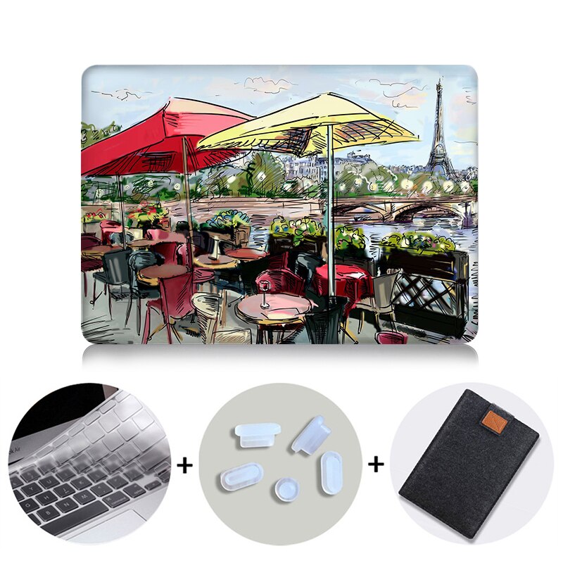 Eiffel Tower Case For Macbook Air Pro Retina 11 12 13 15 Hand Painted Cover For Mac book 13.3 inch Touch Bar Laptop Sleeve