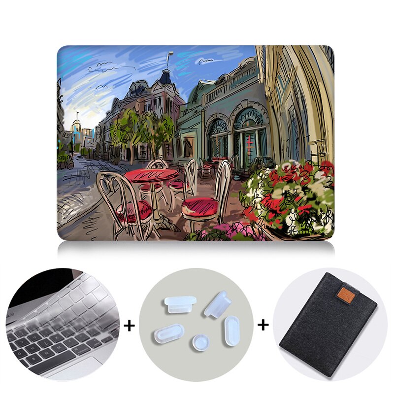 Eiffel Tower Case For Macbook Air Pro Retina 11 12 13 15 Hand Painted Cover For Mac book 13.3 inch Touch Bar Laptop Sleeve