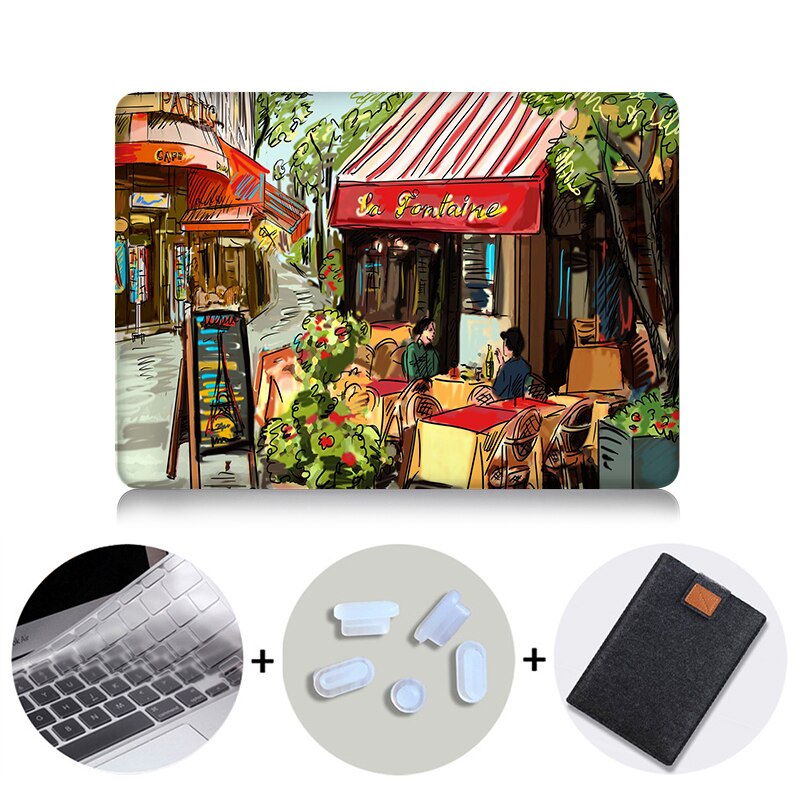 Eiffel Tower Case For Macbook Air Pro Retina 11 12 13 15 Hand Painted Cover For Mac book 13.3 inch Touch Bar Laptop Sleeve