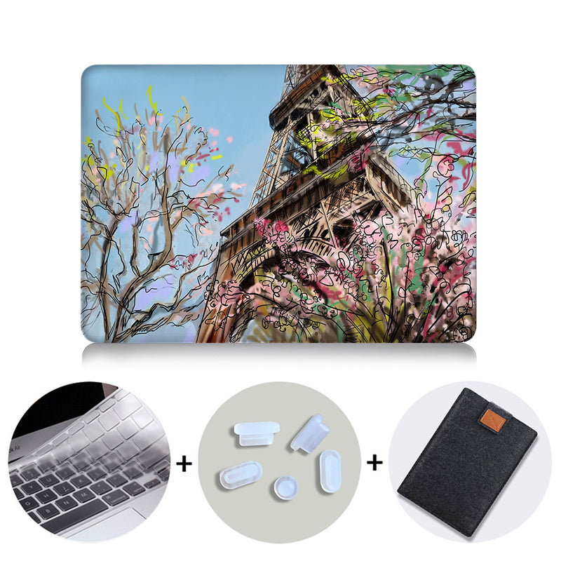 Eiffel Tower Case For Macbook Air Pro Retina 11 12 13 15 Hand Painted Cover For Mac book 13.3 inch Touch Bar Laptop Sleeve