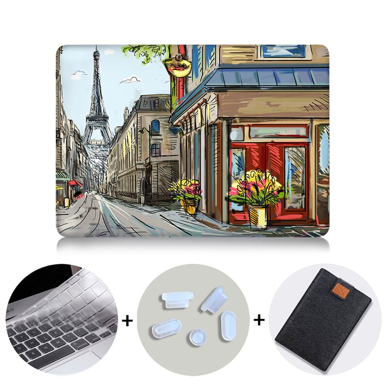 Eiffel Tower Case For Macbook Air Pro Retina 11 12 13 15 Hand Painted Cover For Mac book 13.3 inch Touch Bar Laptop Sleeve