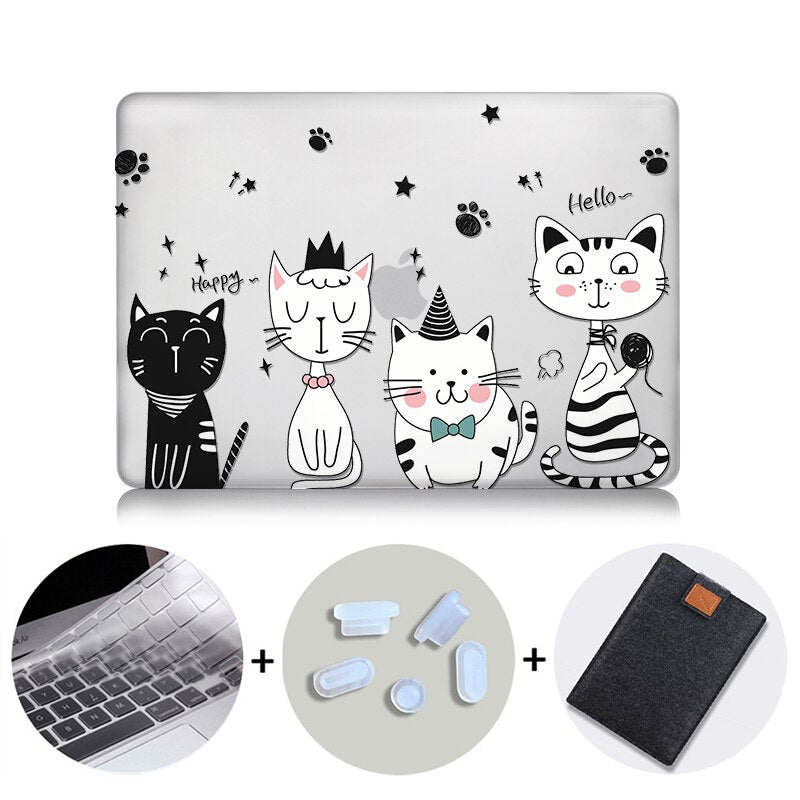 Cute Cartoon Case For Macbook Air Pro Retina 11 12 13 15 Touch Bar Crystal Hard Cover for macbook air 13 inch Laptop Sleeve