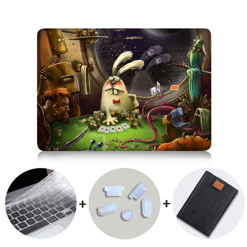 Laptop Case For Macbook Air Pro Retina 11 12 13 15 16 inch With Touch Bar Cartoon Cover Laptop Bag Sleeve A1706 A1466 A1532