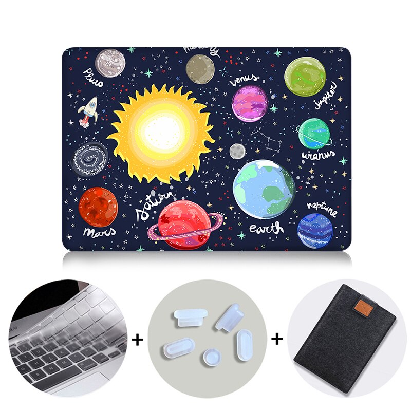 Cartoon Outer Space Laptop Bag Case For Macbook Air Pro Retina 11 12 13 15 inch With Touch Bar Funda 13.3'' Protective Shell