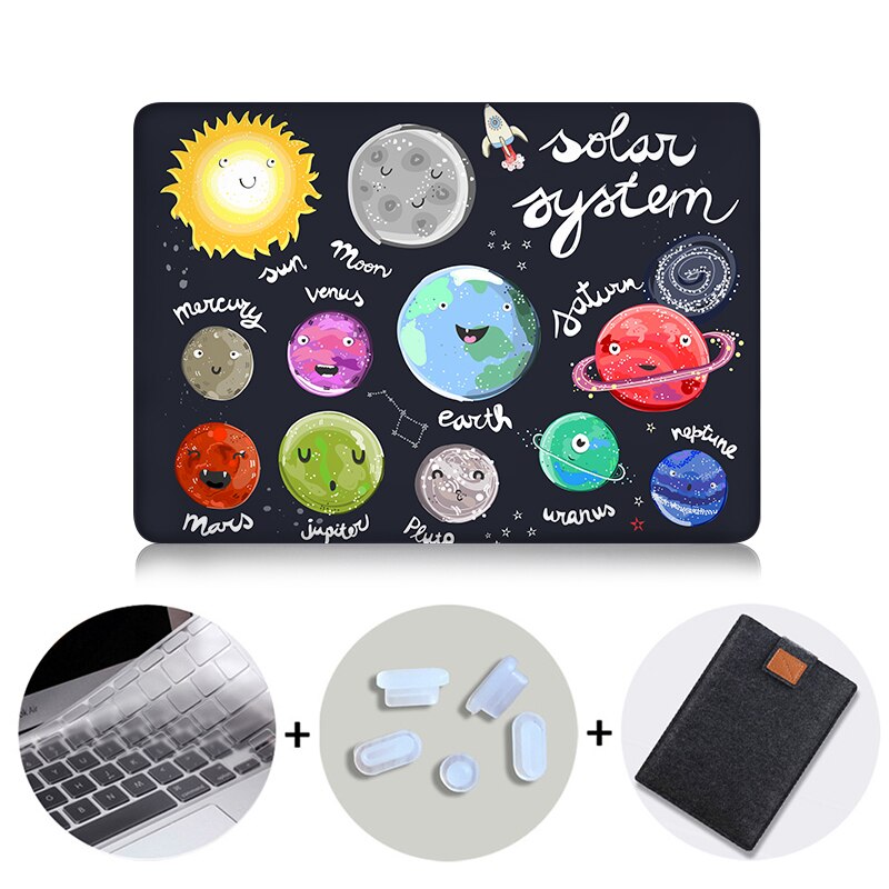 Cartoon Outer Space Laptop Bag Case For Macbook Air Pro Retina 11 12 13 15 inch With Touch Bar Funda 13.3'' Protective Shell