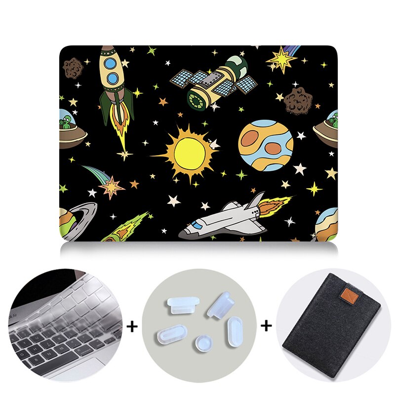 Cartoon Outer Space Laptop Bag Case For Macbook Air Pro Retina 11 12 13 15 inch With Touch Bar Funda 13.3'' Protective Shell