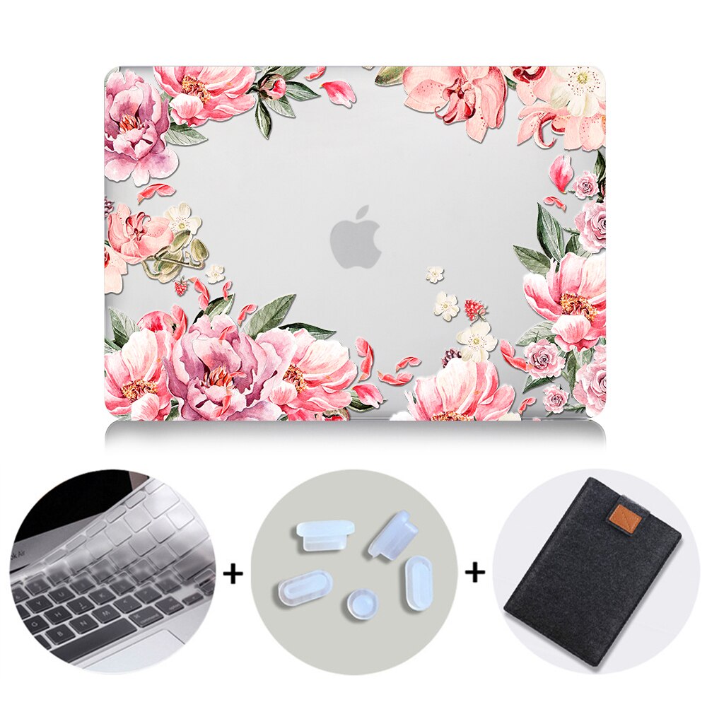 Flower Crystal Case For Macbook Air Pro Retina 11 12 13 15 16 Touch Bar Cover for mac book air 13.3 inch a1932 Laptop Sleeve