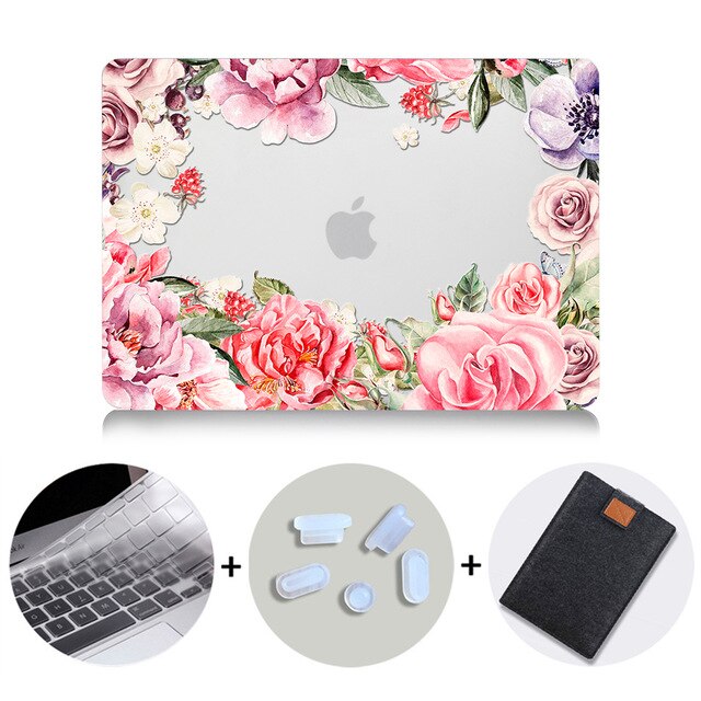 Flower Crystal Case For Macbook Air Pro Retina 11 12 13 15 16 Touch Bar Cover for mac book air 13.3 inch a1932 Laptop Sleeve