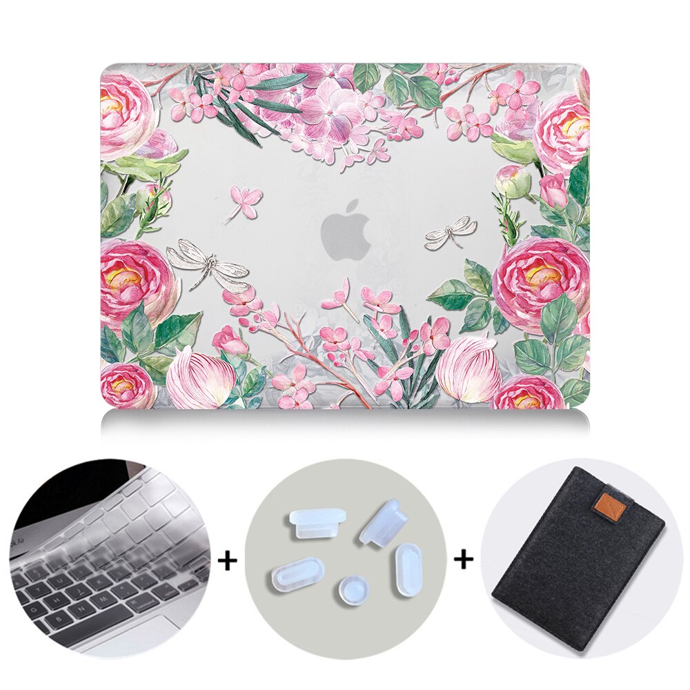 Flower Crystal Case For Macbook Air Pro Retina 11 12 13 15 16 Touch Bar Cover for mac book air 13.3 inch a1932 Laptop Sleeve