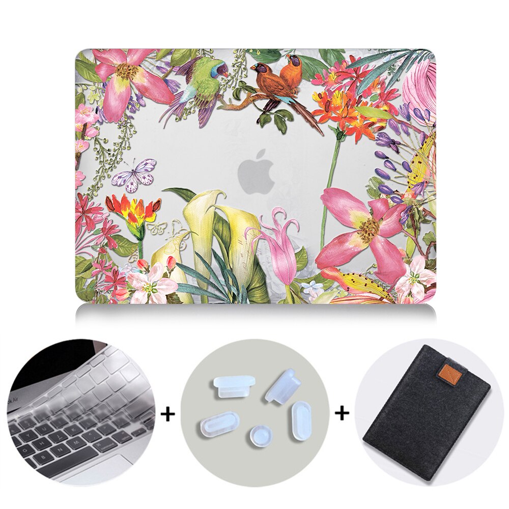 Flower Crystal Case For Macbook Air Pro Retina 11 12 13 15 16 Touch Bar Cover for mac book air 13.3 inch a1932 Laptop Sleeve