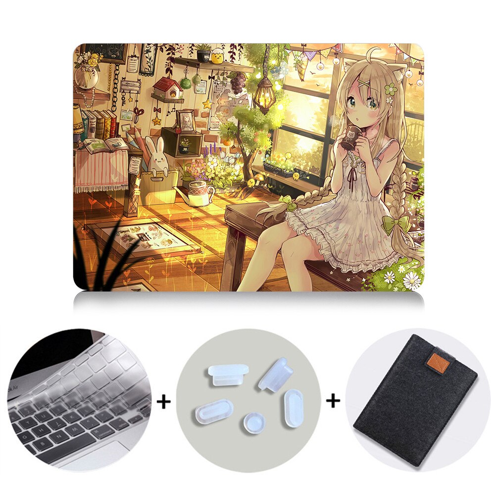 Cute Laptop Case For Macbook Air Pro Retina 11 12 13 15 inch With Touch Bar Cartoon Anime Cover 13.3'' Laptop Sleeve Bag