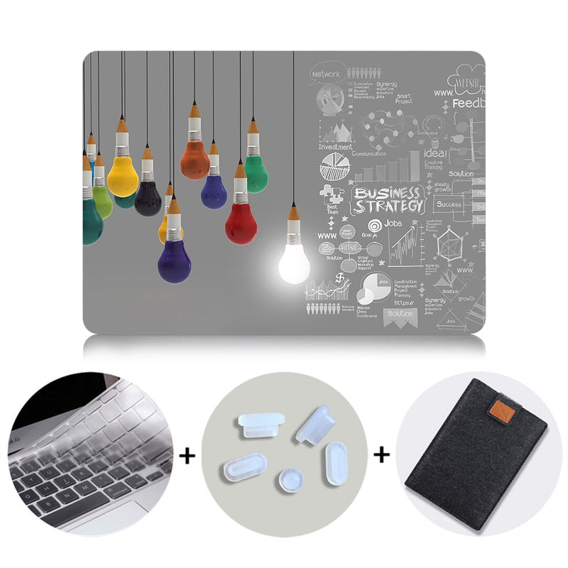 Laptop Sleeve For Macbook Air Pro 11 12 13 15 16 Retina With Touch Bar Light Bulb Print Case For Mac book 13.3 inch Cover