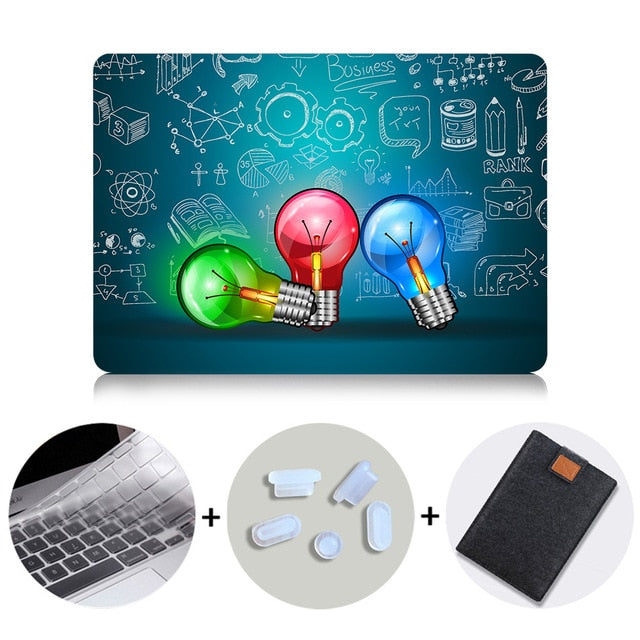 Light Bulb Design Case For Macbook Air Pro Retina 11 12 13 15 With Touch Bar Laptop Sleeve for macbook 13.3 15.4 inch Cover