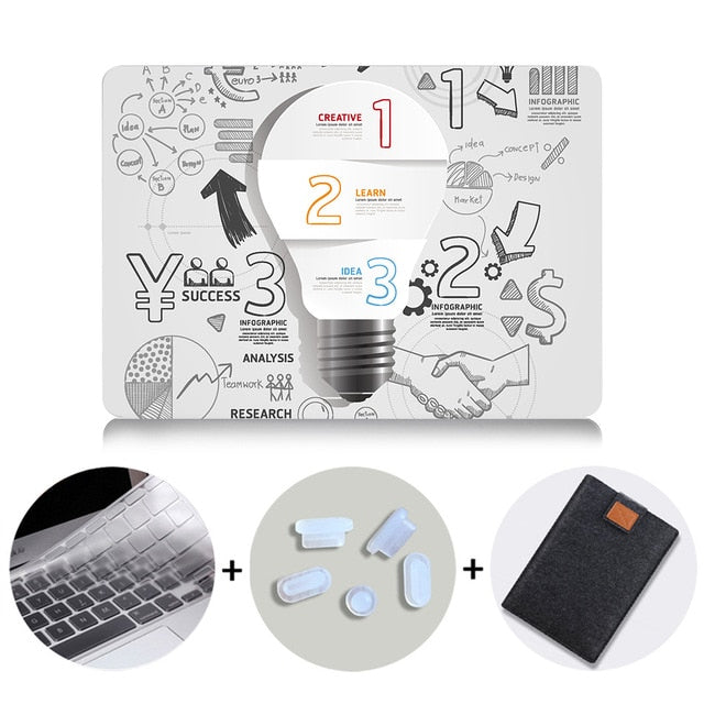 Light Bulb Design Case For Macbook Air Pro Retina 11 12 13 15 With Touch Bar Laptop Sleeve for macbook 13.3 15.4 inch Cover