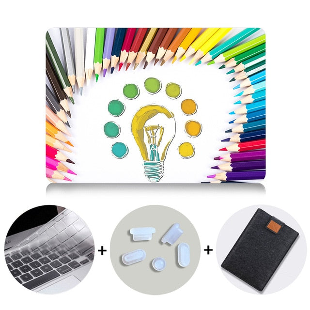 Light Bulb Design Case For Macbook Air Pro Retina 11 12 13 15 With Touch Bar Laptop Sleeve for macbook 13.3 15.4 inch Cover