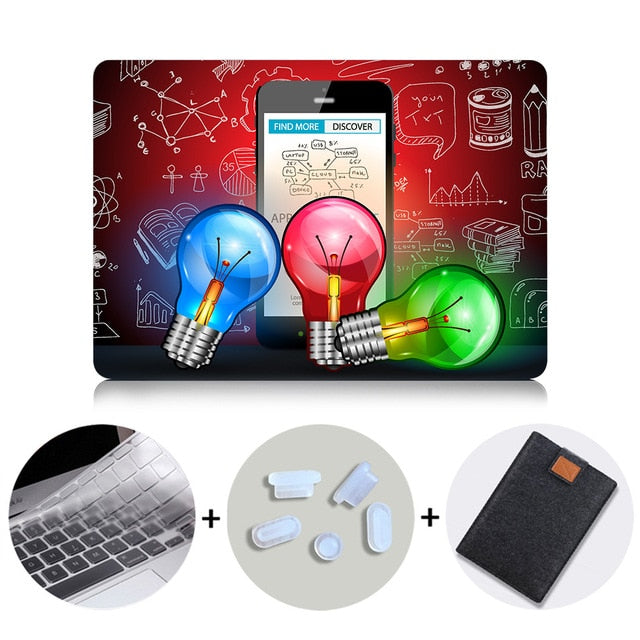 Light Bulb Design Case For Macbook Air Pro Retina 11 12 13 15 With Touch Bar Laptop Sleeve for macbook 13.3 15.4 inch Cover