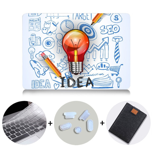 Light Bulb Design Case For Macbook Air Pro Retina 11 12 13 15 With Touch Bar Laptop Sleeve for macbook 13.3 15.4 inch Cover