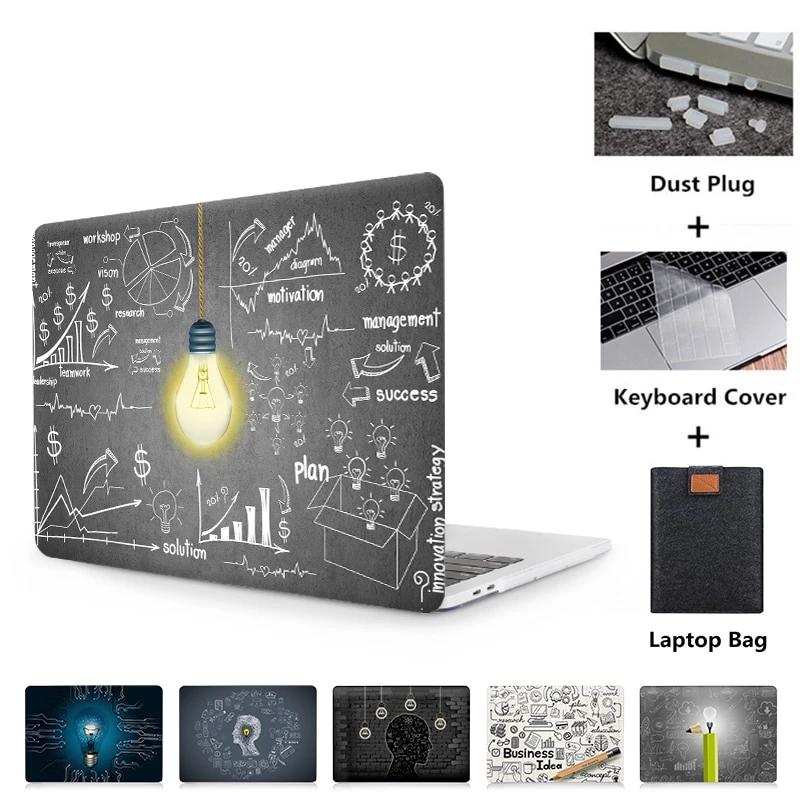 Laptop Case For Apple Macbook Air Pro Retina 11 12 13 15 Touch bar Light Bulb Printed Cover for mac book 12 inch Hard Case