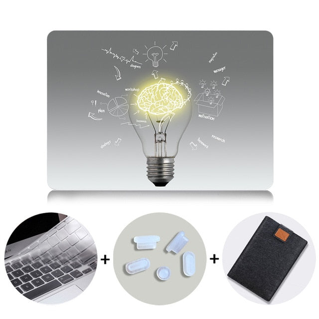 Laptop Case For Apple Macbook Air Pro Retina 11 12 13 15 Touch bar Light Bulb Printed Cover for mac book 12 inch Hard Case