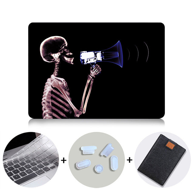 Black Skeleton Hard Case For Apple Macbook Pro 13 15 Retina Shell for Mac Book Air 11 12 13 Laptop Sleeve Protector Cover
