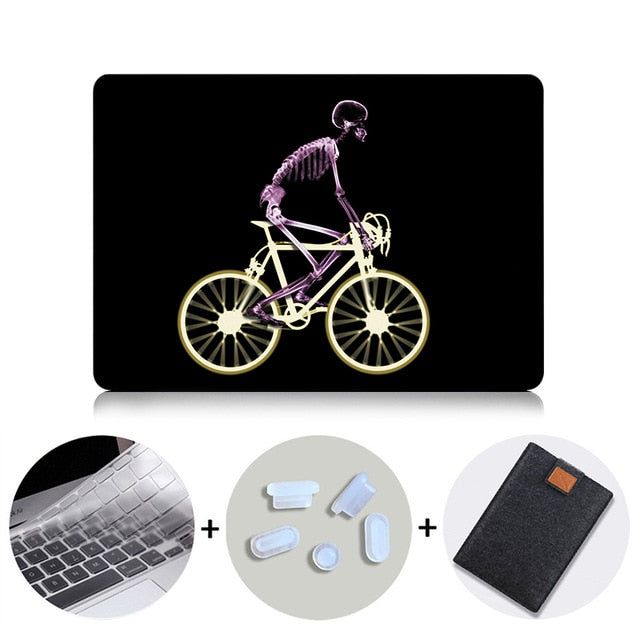 Black Skeleton Hard Case For Apple Macbook Pro 13 15 Retina Shell for Mac Book Air 11 12 13 Laptop Sleeve Protector Cover