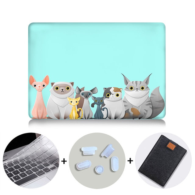 Cartoon Animals Case For Macbook Air 11 13 Pro 16 13 15 Retina With Touch bar Cover for mac book 12 inch Cute Laptop Sleeve