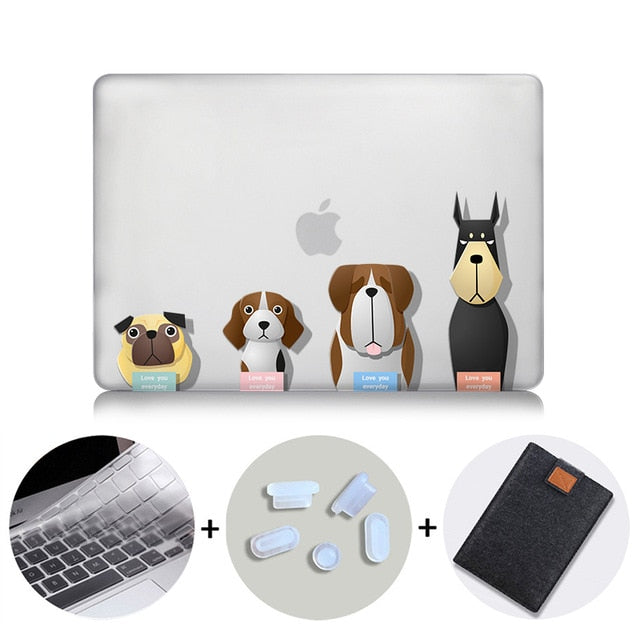 Cartoon Animals Case For Macbook Air 11 13 Pro 16 13 15 Retina With Touch bar Cover for mac book 12 inch Cute Laptop Sleeve