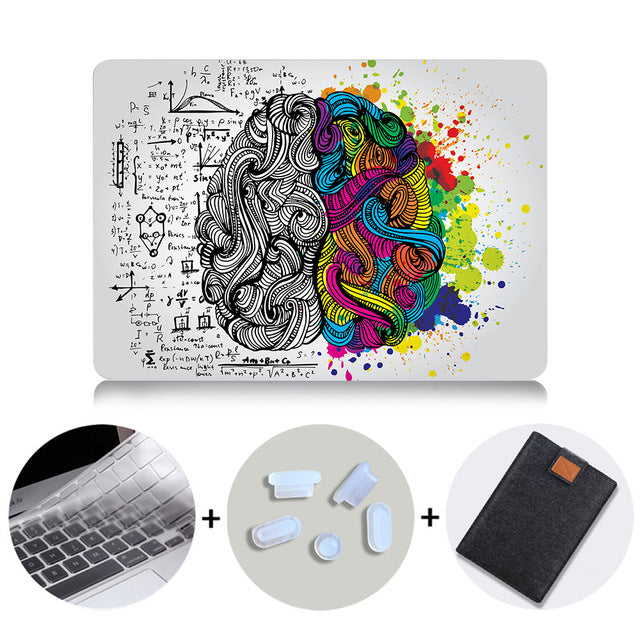 Brain Design Case For Macbook Air Pro Retina 11 12 13 15 inch With Touch Bar Hard Cover 13.3'' Laptop Sleeve+Keyboard Cover