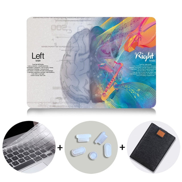 Brain Design Case For Macbook Air Pro Retina 11 12 13 15 inch With Touch Bar Hard Cover 13.3'' Laptop Sleeve+Keyboard Cover
