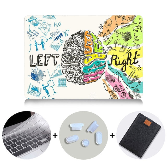 Brain Design Case For Macbook Air Pro Retina 11 12 13 15 inch With Touch Bar Hard Cover 13.3'' Laptop Sleeve+Keyboard Cover