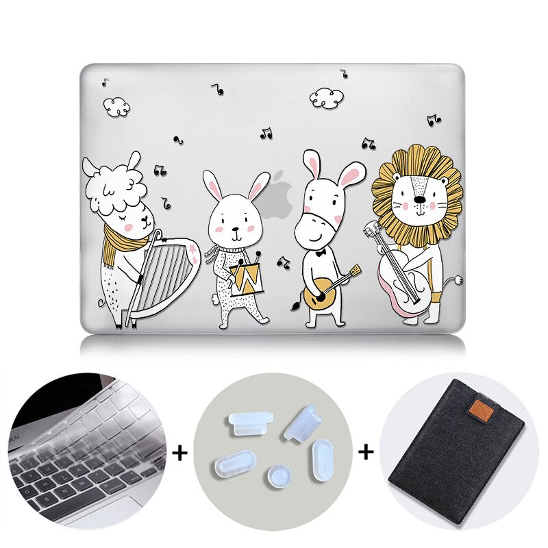 Cute Cartoon Case For Macbook Air Pro Retina 11 12 13 15 Touch Bar Crystal Hard Cover for macbook air 13 inch Laptop Sleeve