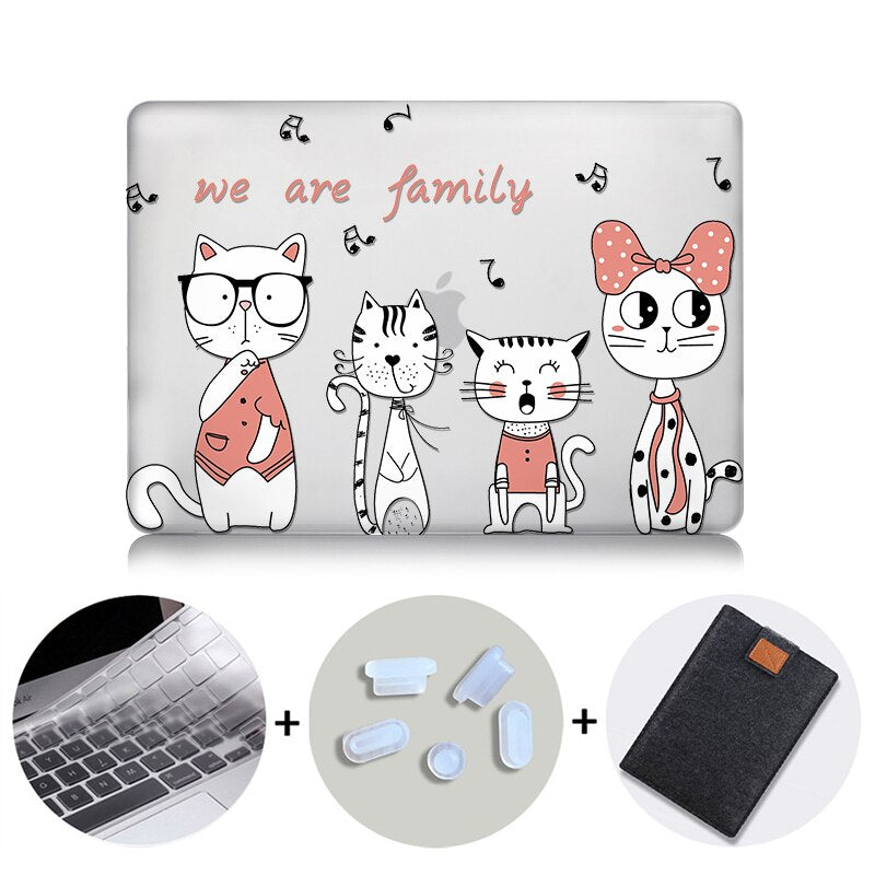 Cute Cartoon Case For Macbook Air Pro Retina 11 12 13 15 Touch Bar Crystal Hard Cover for macbook air 13 inch Laptop Sleeve